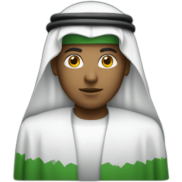 Android logo wearing a Saudi emoji