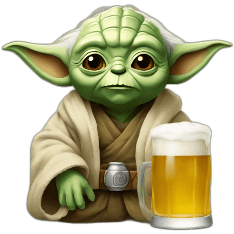 Yoda avec une bière emoji