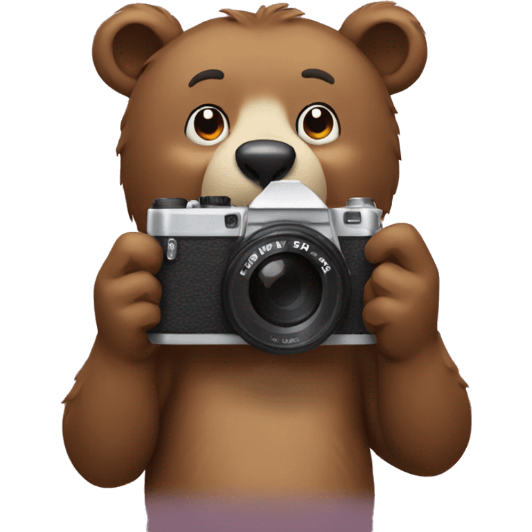 Bear taking photo emoji