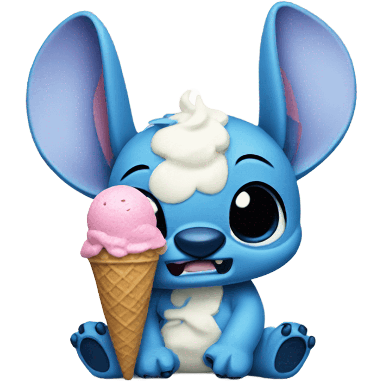 Stitch eating ice cream emoji