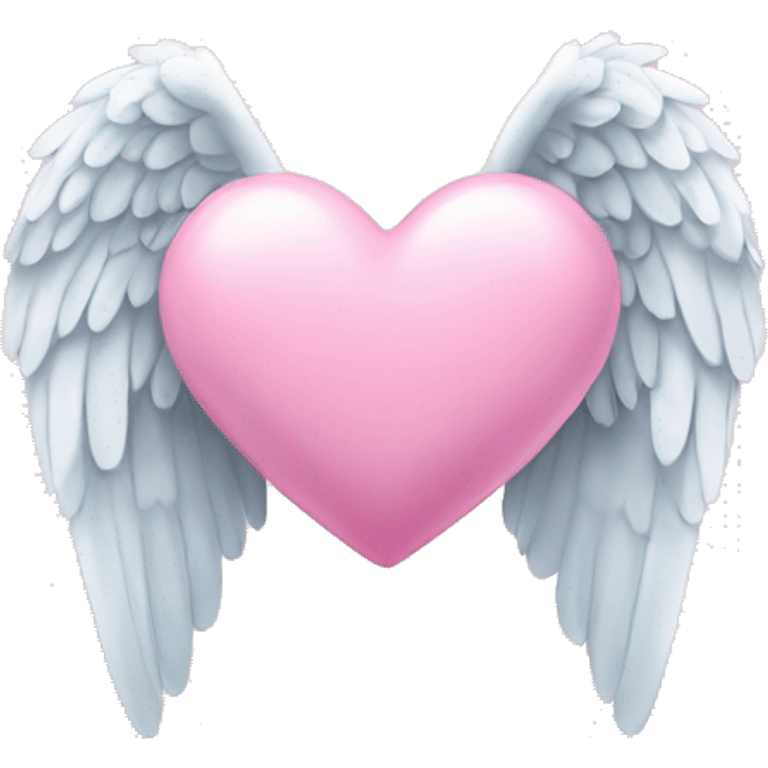 pink pastel heart with angel wings emoji