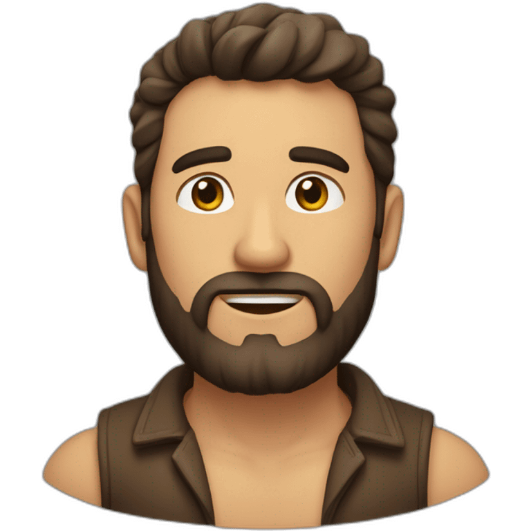 hombre con barba canosa y pelo castaño emoji