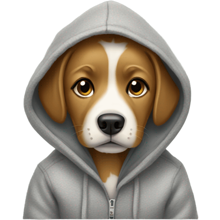 Dog wearing a hoodie emoji