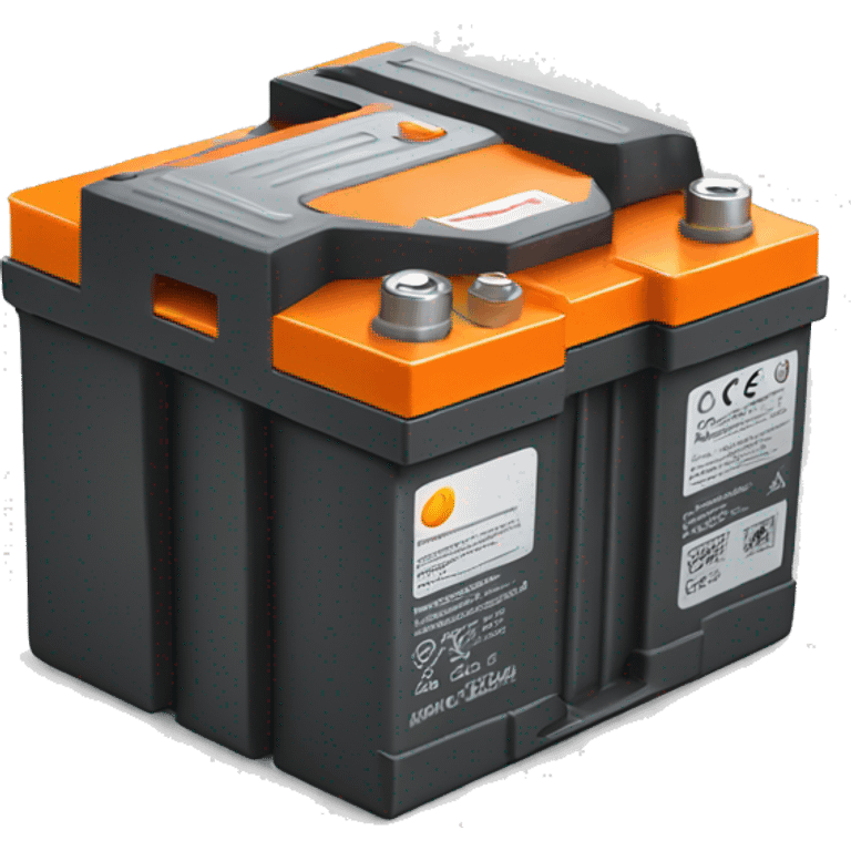 car battery with orange top front angle emoji