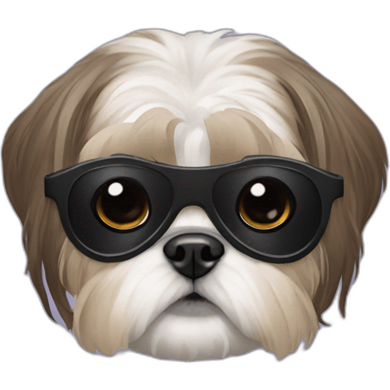 Shih tzu with Batman mask emoji