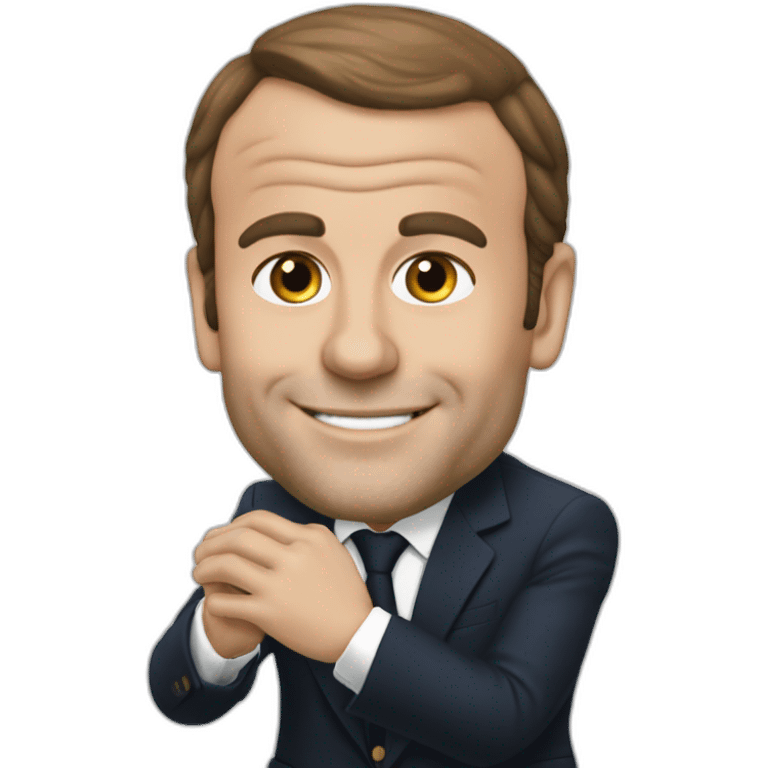 Macron fait un doigt d'honneur emoji