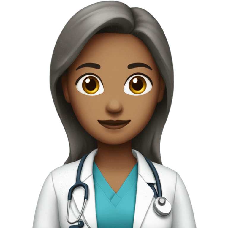 female doctor wearing blue clothes emoji