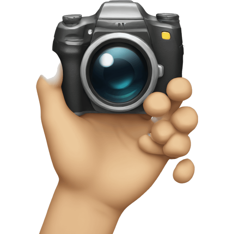 Emoji hand holding camera emoji