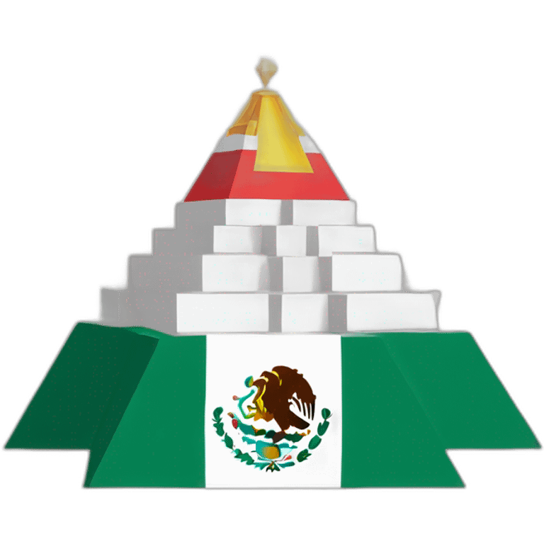 bandera de mexico y la piramide de chichen itza emoji