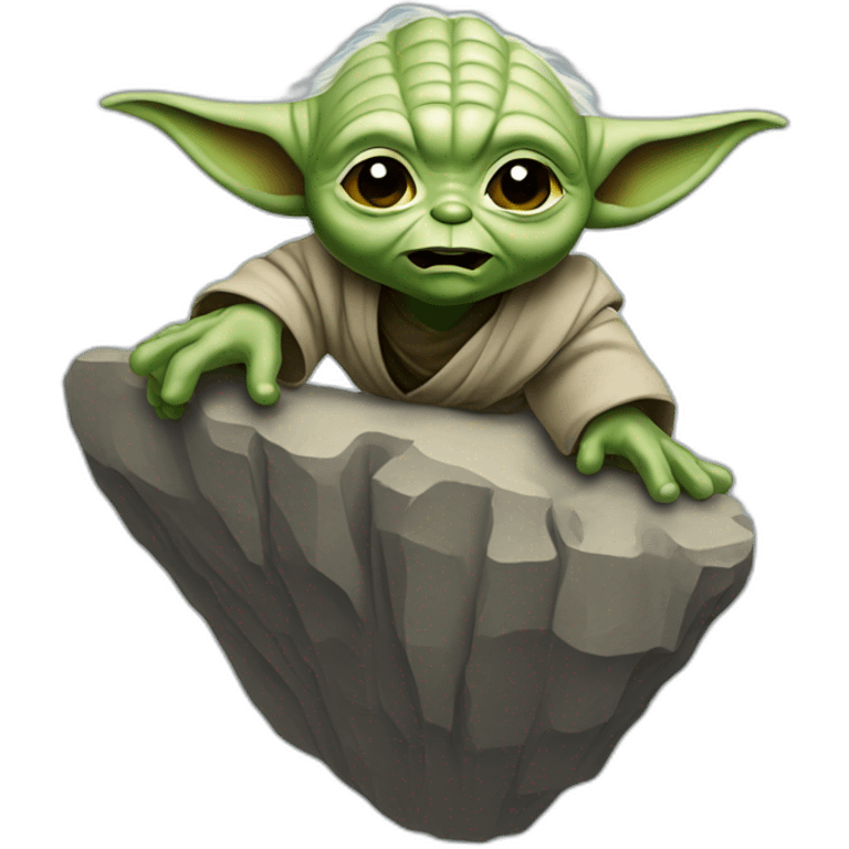 Yoda falling off a cliff emoji