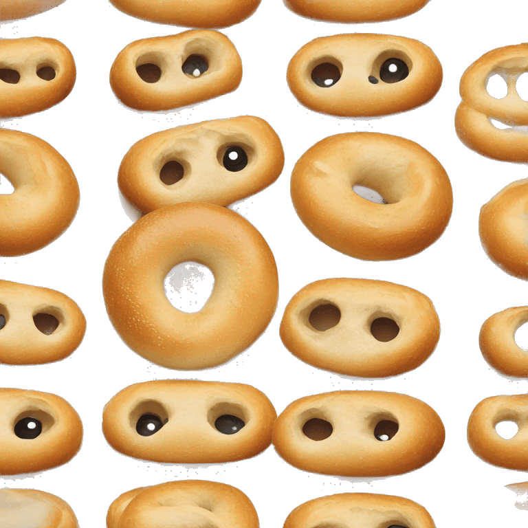 Bagel with a face  emoji