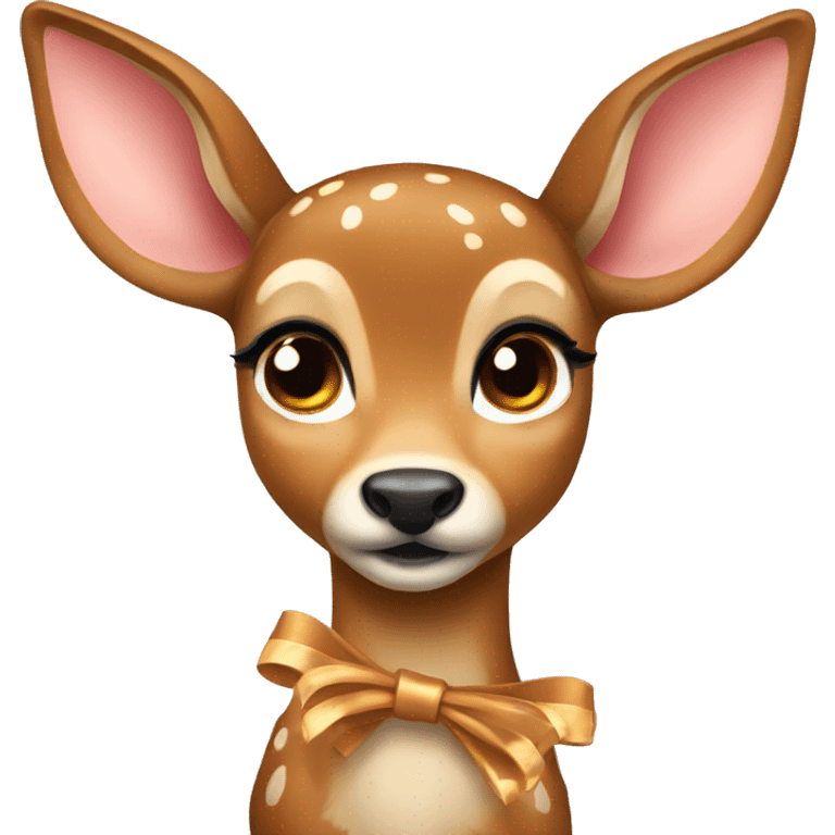 Fawn with a bow emoji