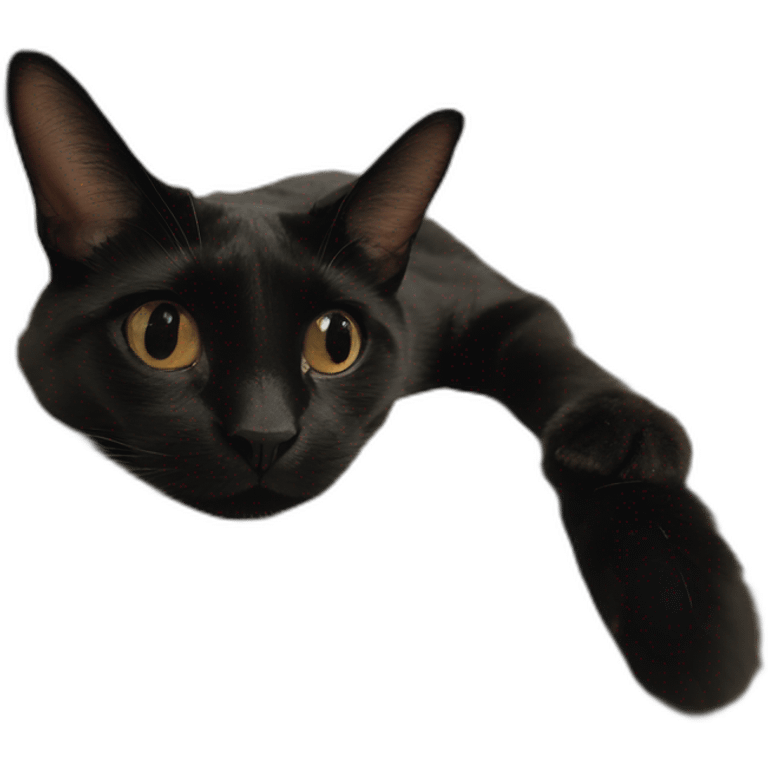 Lop-eared black cat emoji