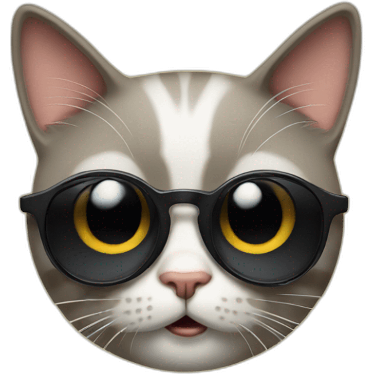 Shocked cat with sunglasses emoji