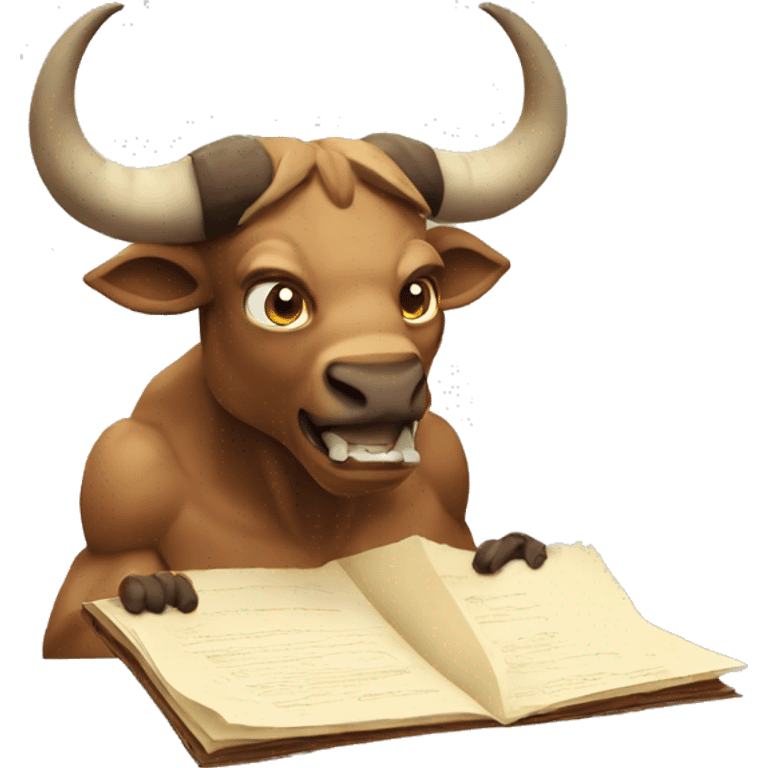 Minotaur eating document emoji