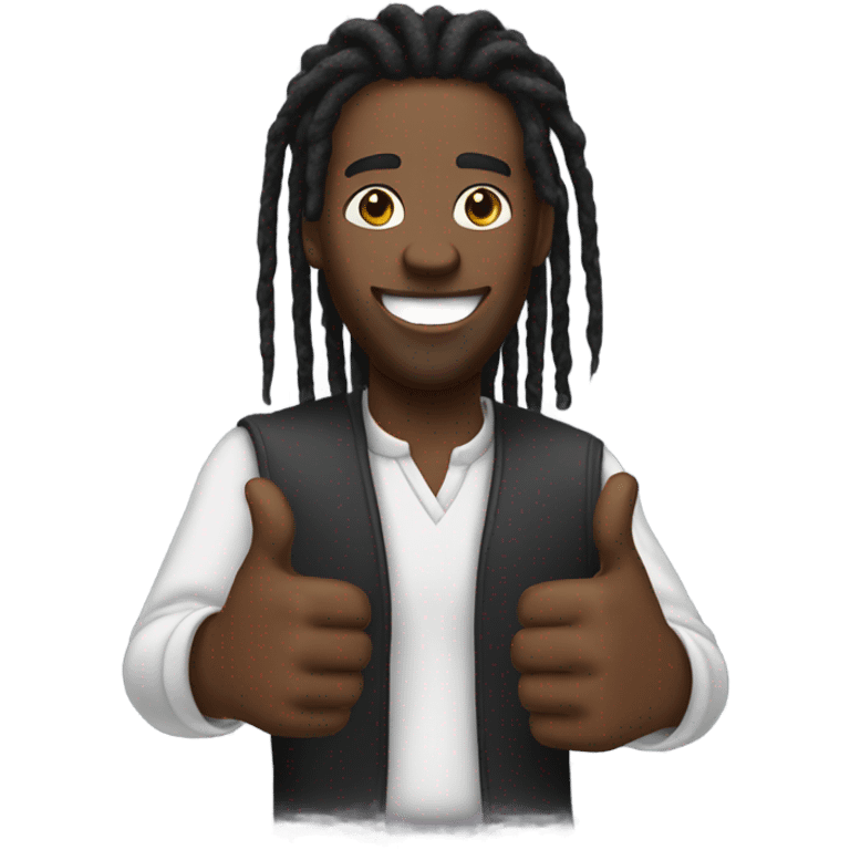 Black man dread locs thumbs up emoji