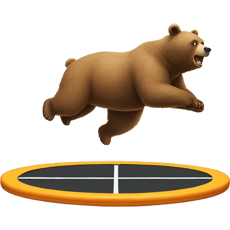 A bear jumping on a trampoline emoji