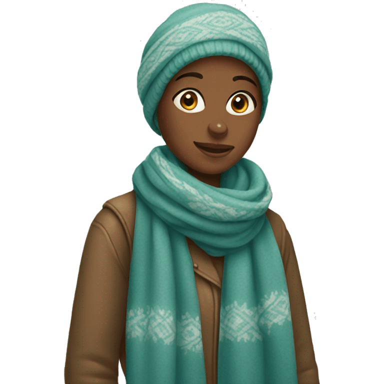 Girl wearing scarf emoji