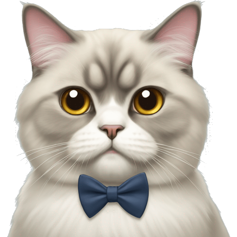 A Persian cat with a bow tie  emoji