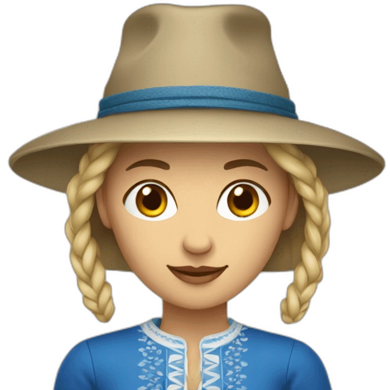 estonian woman with traditional hat emoji