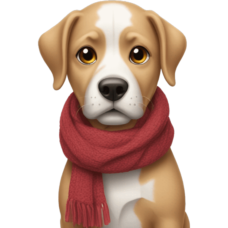 Dog wearing a scarf emoji