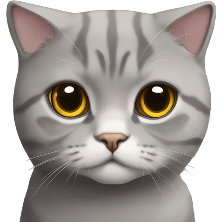 Scottish fold grey cat emoji