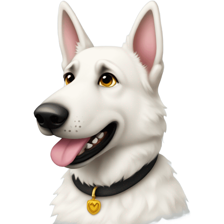 White German shepherd with a ྀིྀི emoji