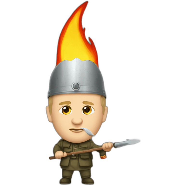 Putin avec un lance flamme emoji