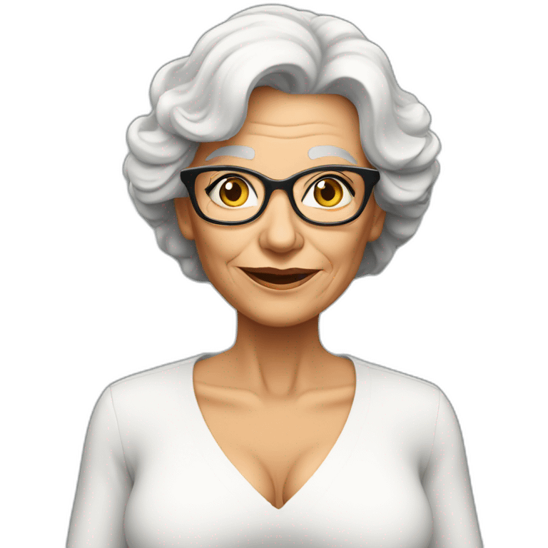 Sexy Busty old woman emoji