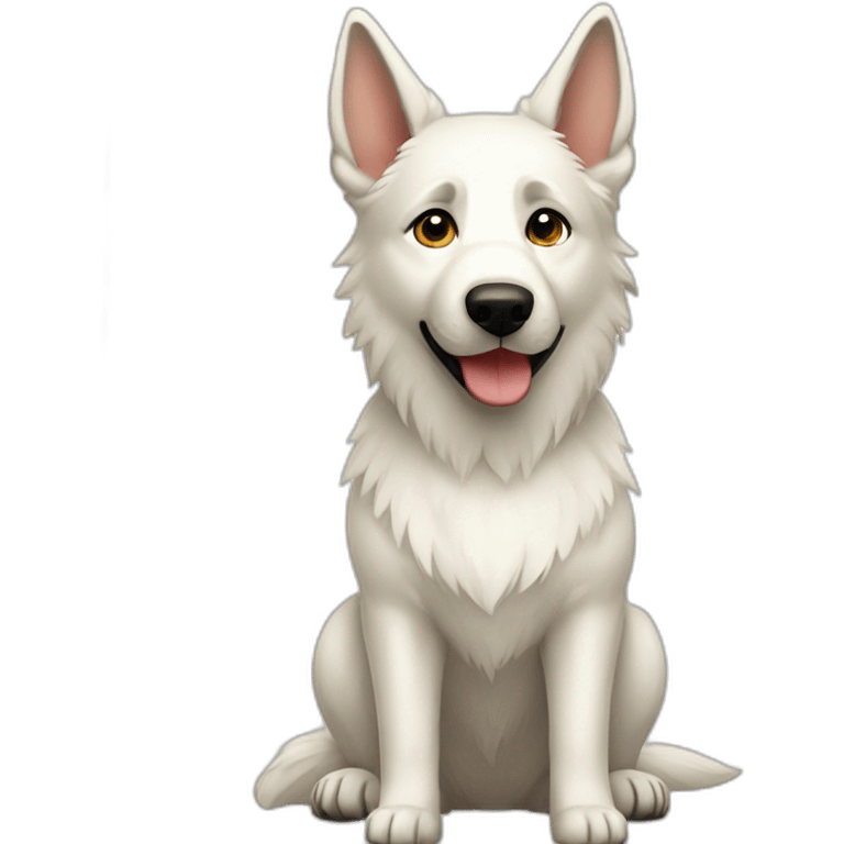 white shepherd standing emoji