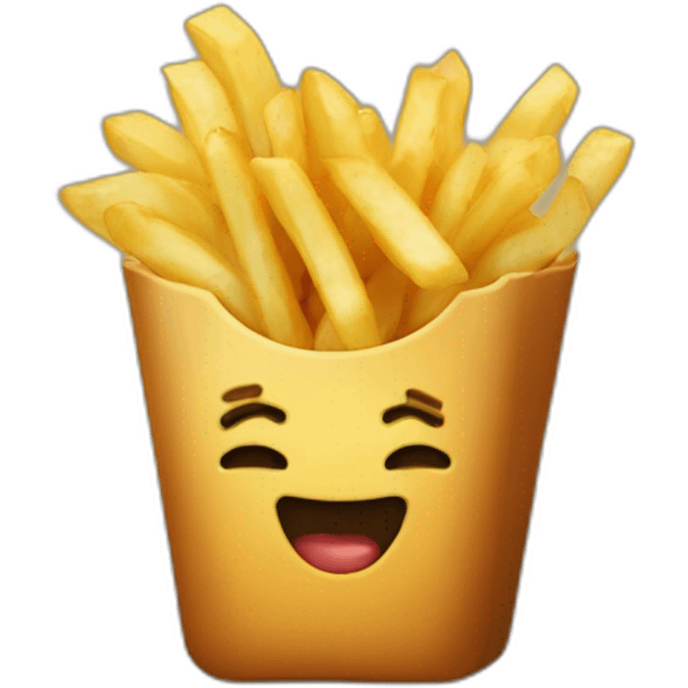 Une patate qui mange des frites emoji