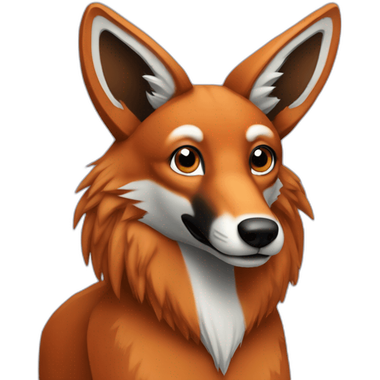 maned wolf at a computer emoji