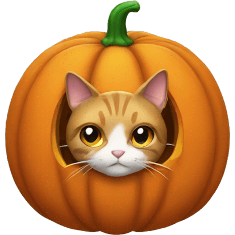 Cat in a pumpkin costume  emoji