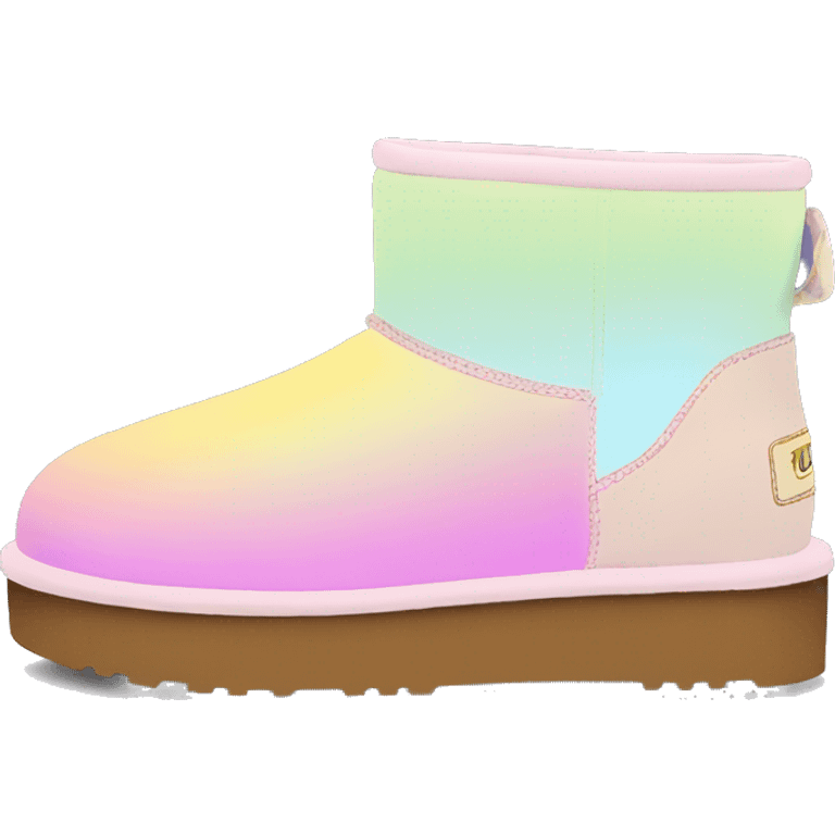 Pastel gradient hue platform short uggs emoji