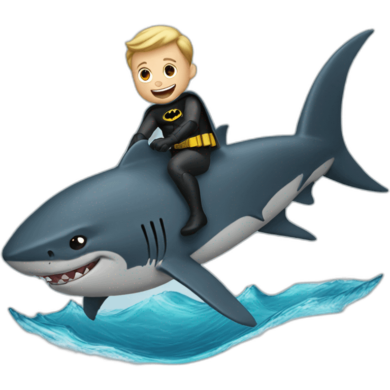 Batman riding a Shark emoji