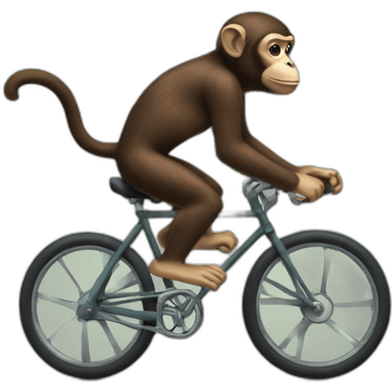 monkey riding a kick bike with no pedals emoji