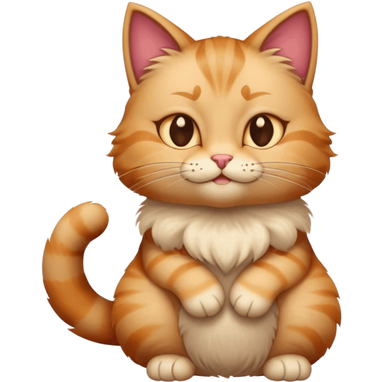 Realistic cat with arms crossed and a sly smile emoji