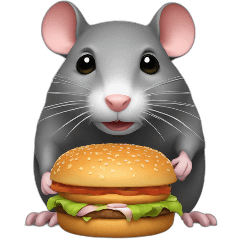 Rat with burger  emoji