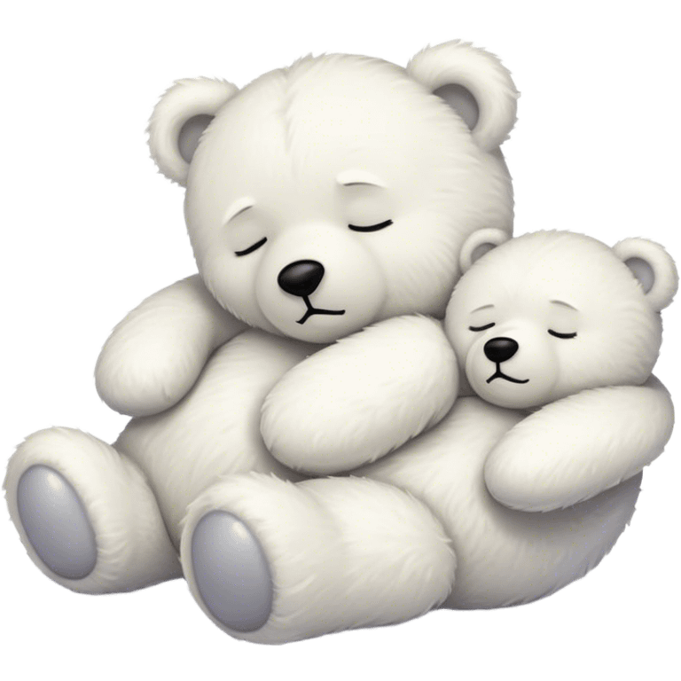 Sleeping white teddy bear with zzz emoji