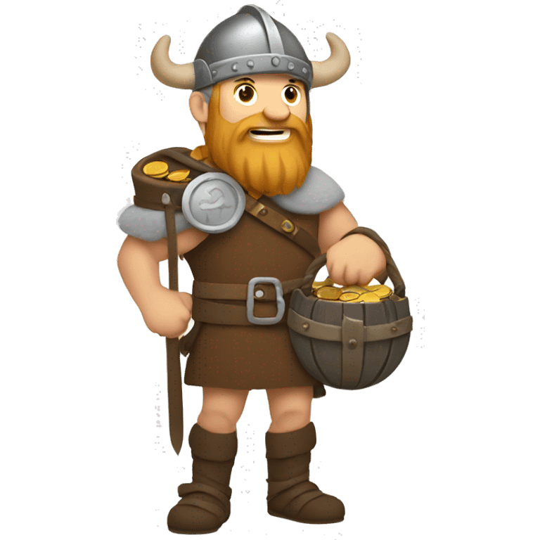 Viking holding a bag of coins  emoji