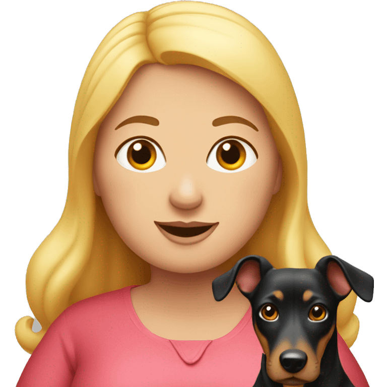 overweight lady with sausage dog emoji