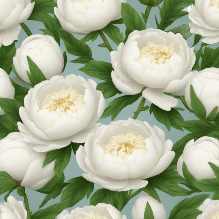 Bouquet of white peonies emoji