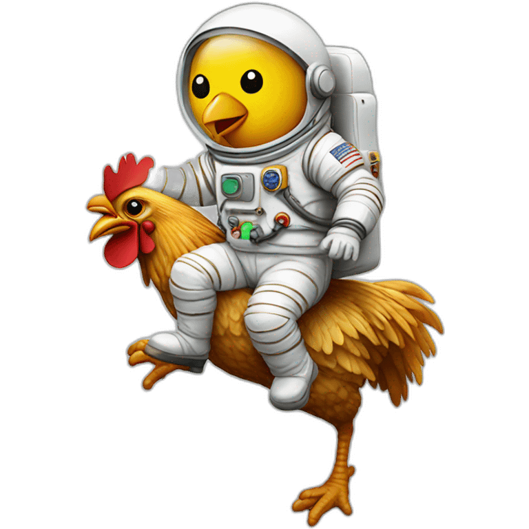 astronaut riding on chicken emoji