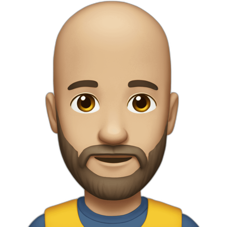 Daniel nass, brazilian, white skin, half bald, straight brown hair, bearded emoji