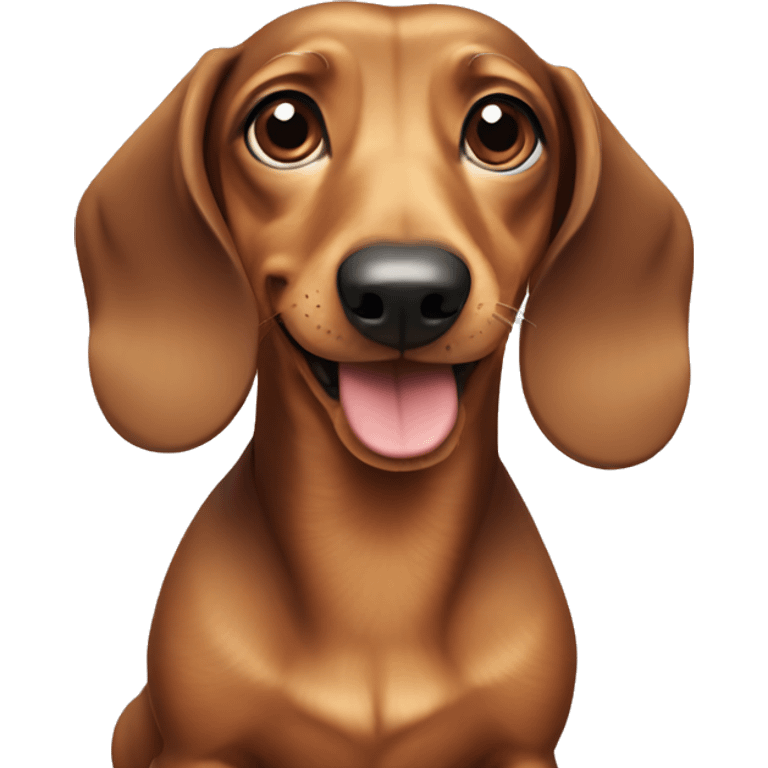 a dachshund dog with a cute face emoji