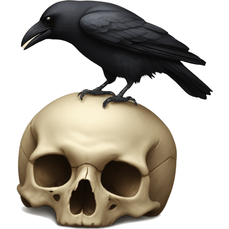 crow on a skull  emoji