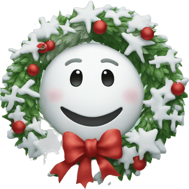 Snowmen on a wreath emoji