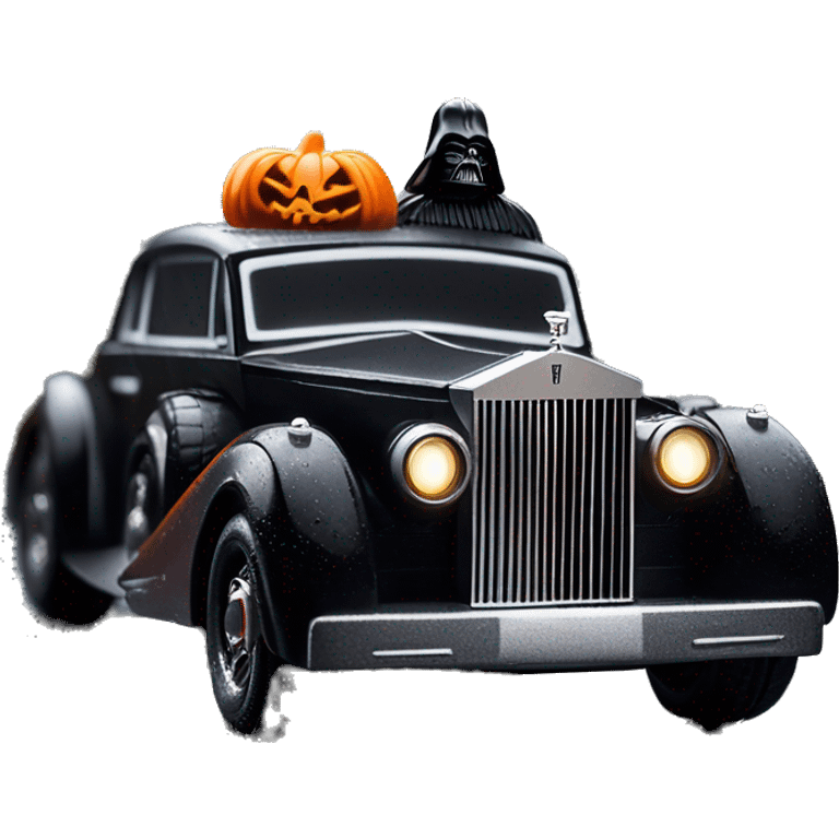    Hot wheels Darth Vader themed 1947 Rolls Royce scary Halloween monster rc car on  dark raining road  emoji