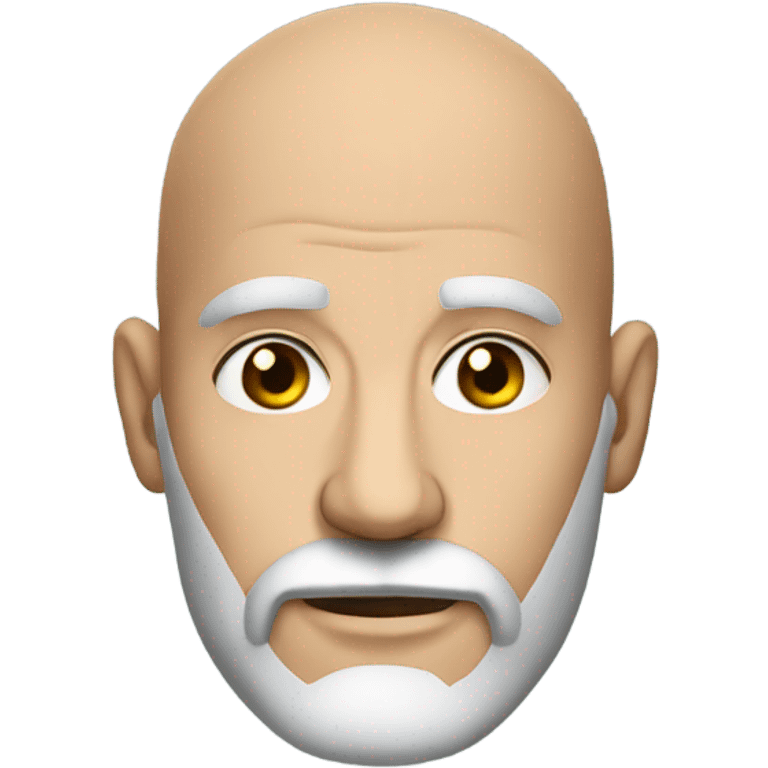 bald man with beard portrait mean look emoji