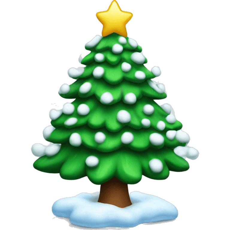 Christmas tree with snow on it  emoji